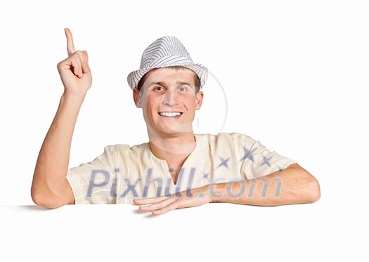 Little boy holding a blank white billboard Little boy holding a blank white billboard