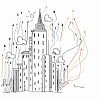 Sketch of building against white background. Construction concept