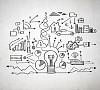 Business ideas sketch image on white background