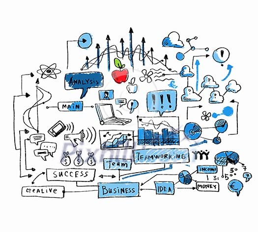 Business colorful sketch image on white background Business colorful sketch image on white background