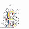 Drawn pound sign against white background. Money concept