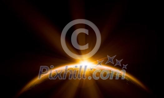 Planet Earth with appearing sunbeam light. Elements of this image are furnished by NASA Planet Earth with appearing sunbeam light. Elements of this image are furnished by NASA