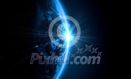 Planet Earth with appearing sunbeam light. Elements of this image are furnished by NASA Planet Earth with appearing sunbeam light. Elements of this image are furnished by NASA