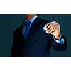 Close up of businessman sketching business project