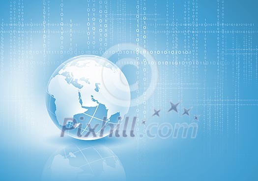 Blue digital image of globe. Background image Blue digital image of globe. Background image