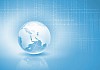 Blue digital image of globe. Background image