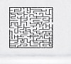 Drawn abstract maze against white background. Finding solution