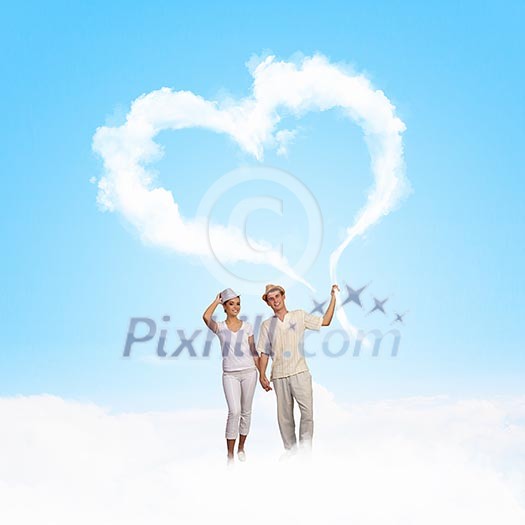 Image of young couple in love looking at each other Image of young couple in love looking at each other