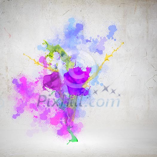Background image with color fumes and splashes Background image with color fumes and splashes