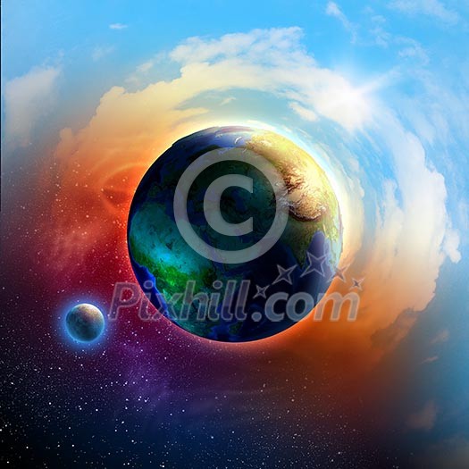 Image of earth planet. Elements of this image are furnished by NASA