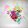 Background image with color fumes and splashes