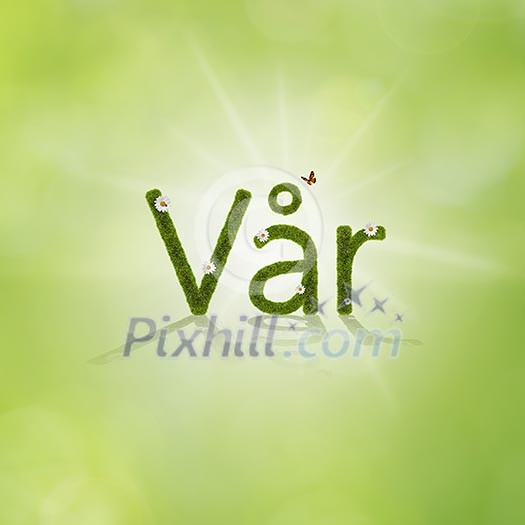 Vår letters made from grass Vår letters made from grass