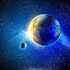 Color image of earth planet in space