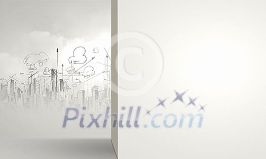 Background image with blank white wall. Place for text Background image with blank white wall. Place for text