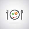 savory food symbol on gray background 