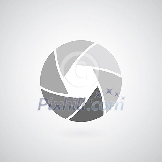 camera objective icon on gray background camera objective icon on gray background