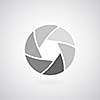camera objective icon on gray background 