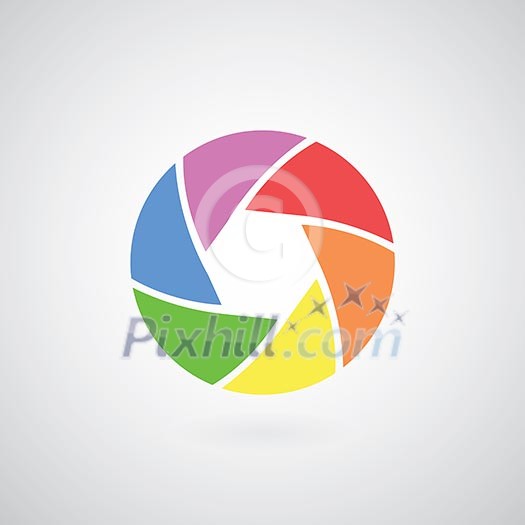 camera objective icon on gray background camera objective icon on gray background