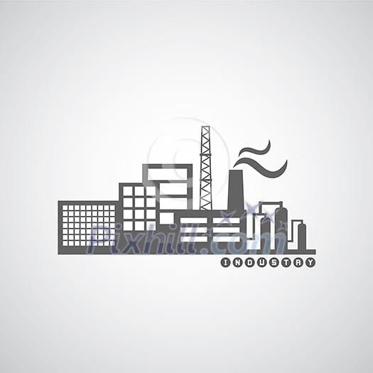 industrial factory icon on gray background industrial factory icon on gray background