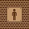 Vector man restroom sign in the wall 