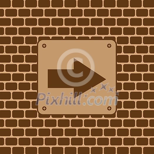 Vector arrow symbol on brick wall Vector arrow symbol on brick wall