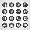 shopping mall icons set