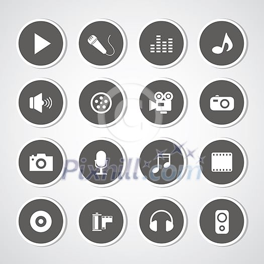 media symbol on gray background media symbol on gray background