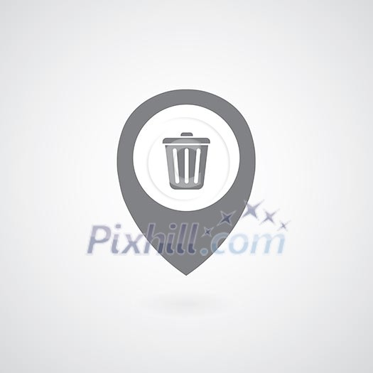 bin symbol pointer on gray background bin symbol pointer on gray background