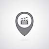 slate film symbol  pointer on gray background