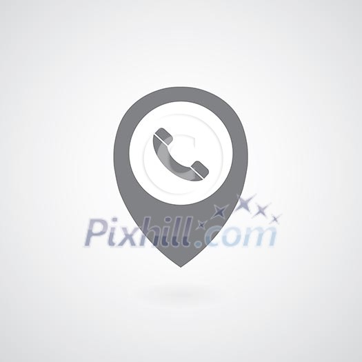 phone symbol pointer on gray background phone symbol pointer on gray background