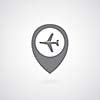 airplane symbol  pointer on gray background 