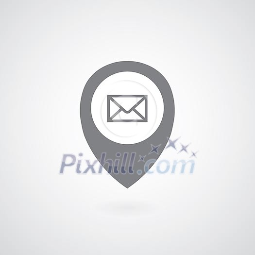 envelope mail symbol pointer on gray background envelope mail symbol pointer on gray background