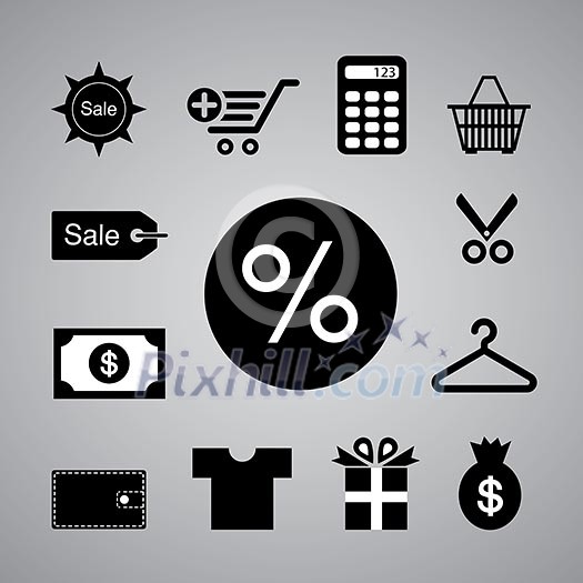 shopping symbol on gray background shopping symbol on gray background