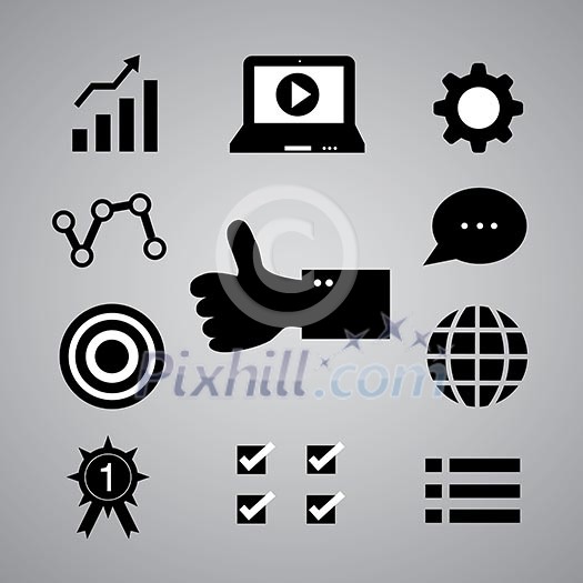 internet marketing symbol on gray background internet marketing symbol on gray background