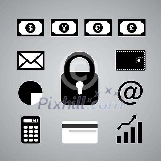 business symbol on gray background business symbol on gray background