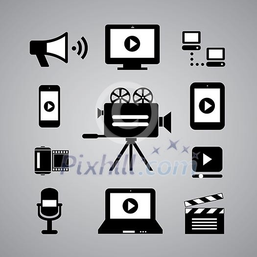 media symbol on gray background media symbol on gray background