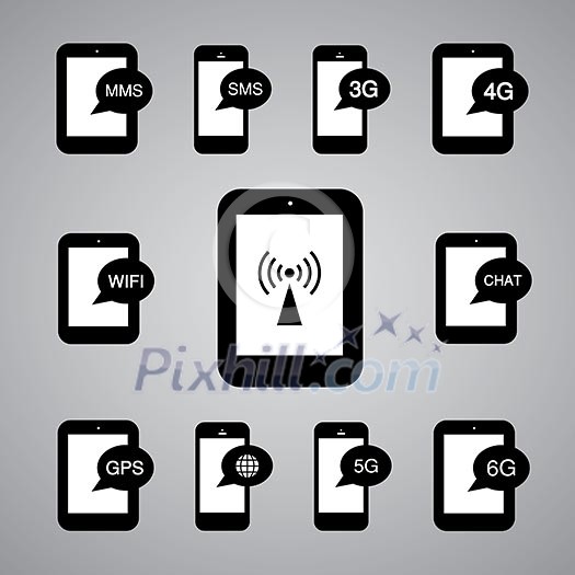 technology symbol on gray background technology symbol on gray background