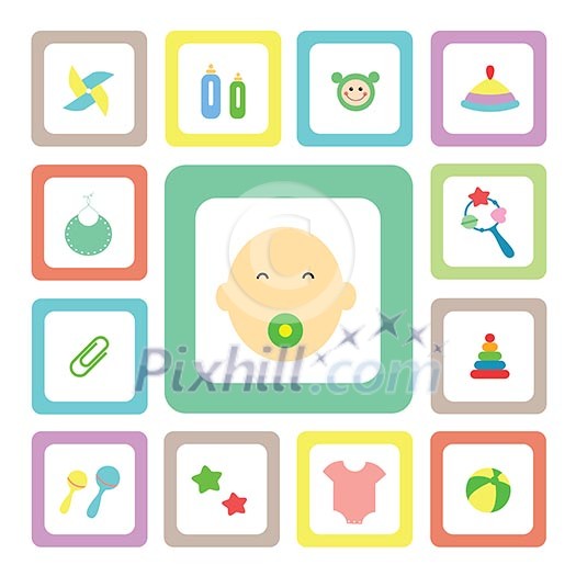 icon acessories set for baby icon acessories set for baby