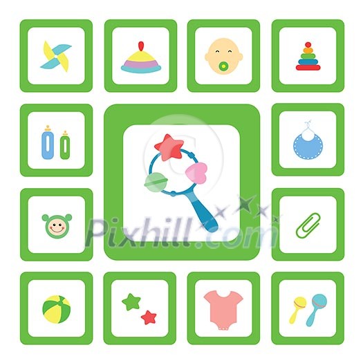 icon acessories set for baby icon acessories set for baby