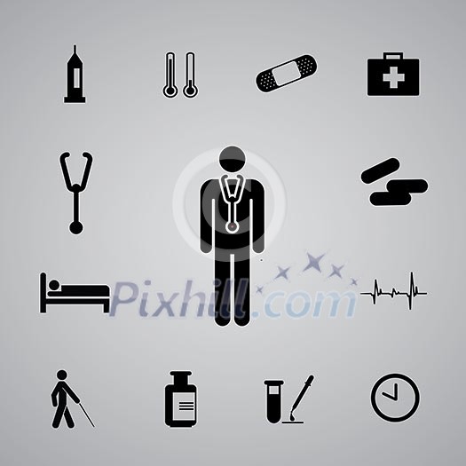 icons hospital set from Illustration icons hospital set from Illustration