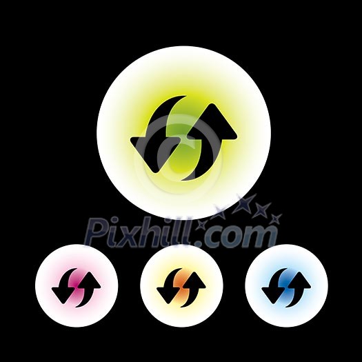 icon set in black background for use icon set in black background for use