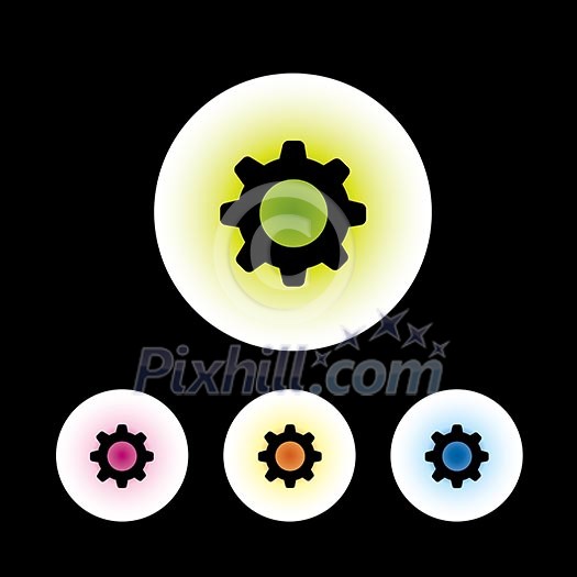 icon set in black background for use icon set in black background for use