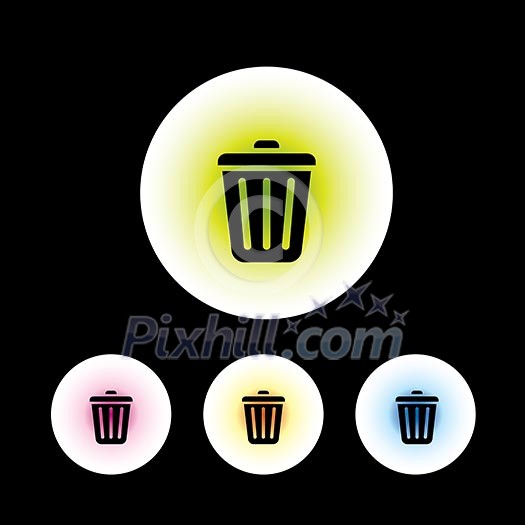 icon set in black background for use icon set in black background for use