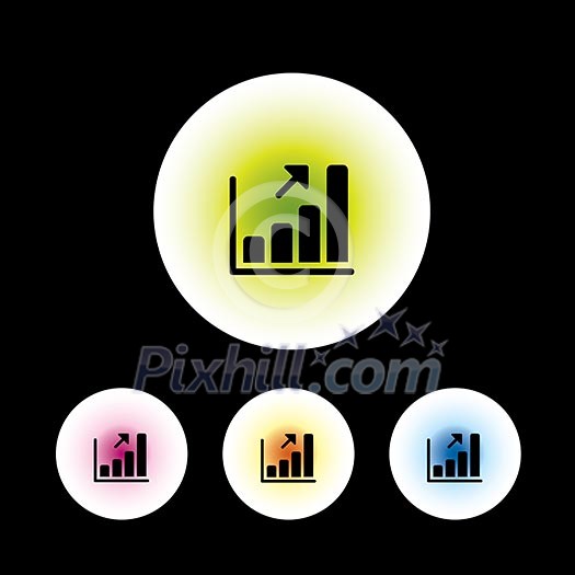 icon set in black background for use icon set in black background for use