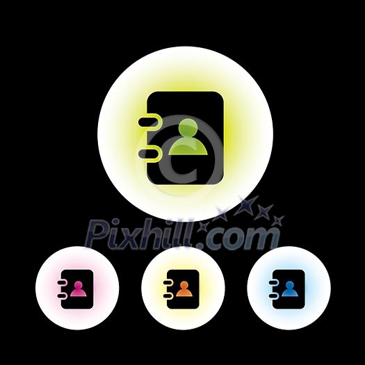 icon set in black background for use
