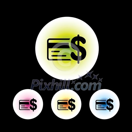 icon set in black background for use icon set in black background for use