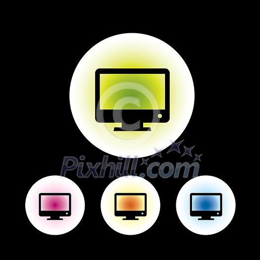 icon set in black background for use icon set in black background for use