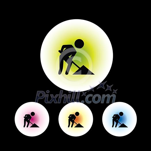 icon set in black background for use icon set in black background for use