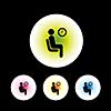 icon set in black background for use