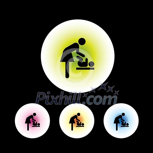 icon set in black background for use icon set in black background for use